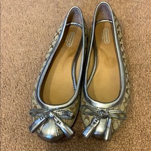 Coach Sophia metallic ballet flats